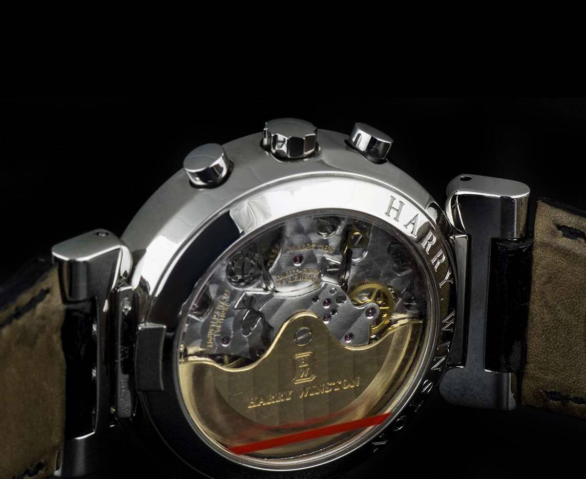Harry Winston Platinum Silver Dial Premier Chronograph Gent Automatic Wristwatch In Excellent Condition In London, GB