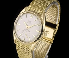 Rolex Oyster Veriflat Precision Vintage Gents Gold Silver Dial Manual Wind Watch