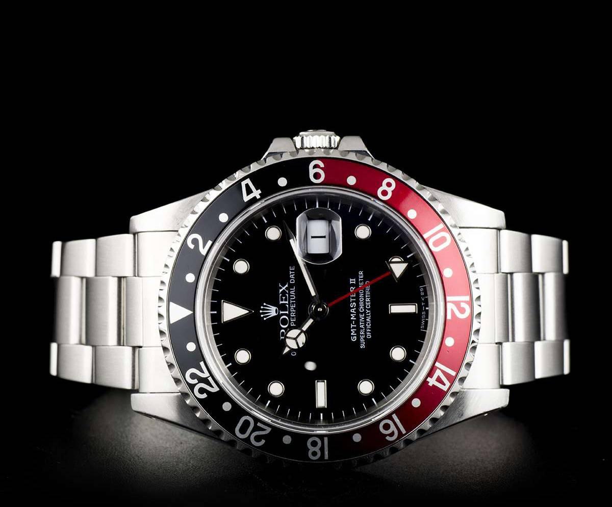 Rolex Stainless Steel GMT-Master II Black Dial Coke Bezel Automatic Wristwatch 1