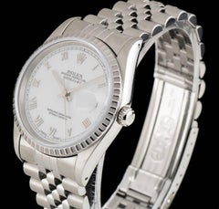 Rolex Datejust Gents Steel White Roman Dial 16220 Automatic Wristwatch