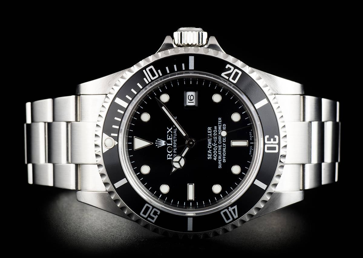 Men's Rolex Sea-Dweller Gents Stainless Steel Black Dial 16600 Automatic Wristwatch