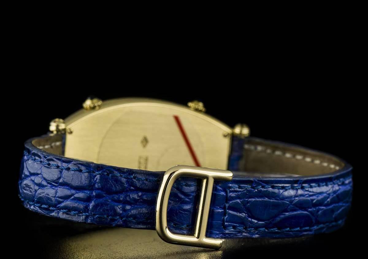 Cartier Gold Tonneau Cintree Dual Time Mid-Size Quartz Wristwatch 1