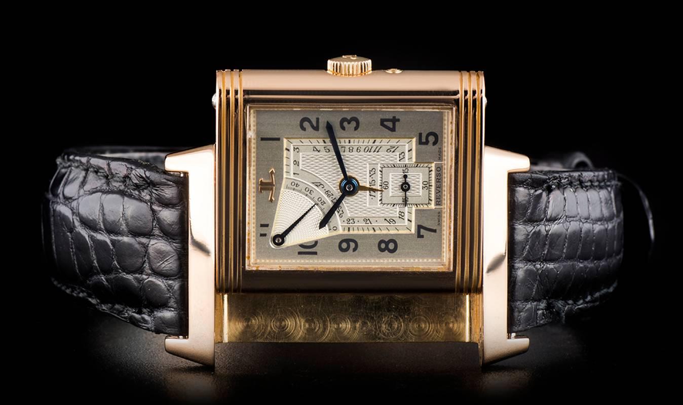 Jaeger LeCoultre 60th Anniversary Reverso Rose Gold Silver Dial ManualWind Watch 1