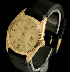 Rolex Datejust Vintage Gents Gold Champagne Dial 1601 Automatic Wristwatch