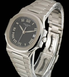 Patek Philippe Nautilus Medium Gents Steel Black Dial 3800/1 Automatic Watch