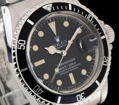 Rolex Submariner Date Vintage Gents Stainless Steel Matte Black Dial 1680