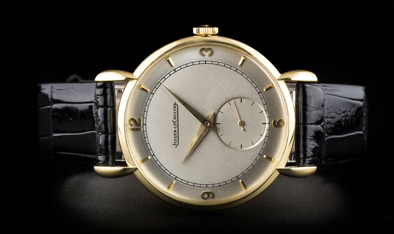 Men's Jaeger LeCoultre Gents Fancy Lugs Vintage Dress Watch Gold Manual Wind Watch