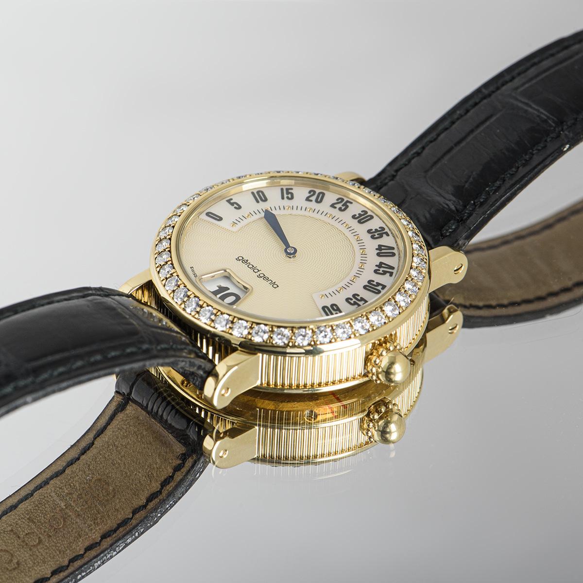 Gerald Genta Retro Classic or jaune sertie de diamants G.3614 2