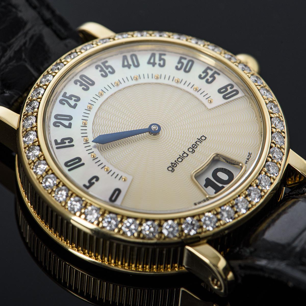 Gerald Genta Retro Classic or jaune sertie de diamants G.3614 4