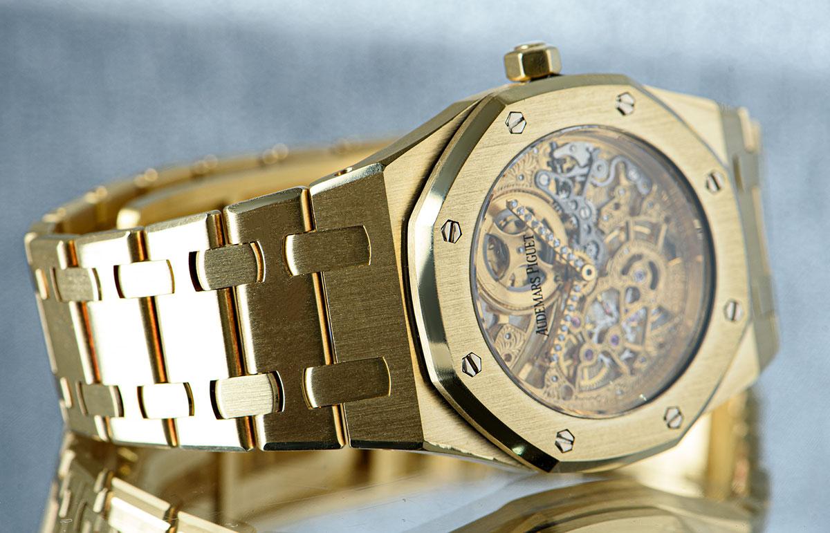 Audemars Piguet Royal Oak Yellow Gold Skeleton Dial 14794BA.OO.0902BA.00 For Sale 2