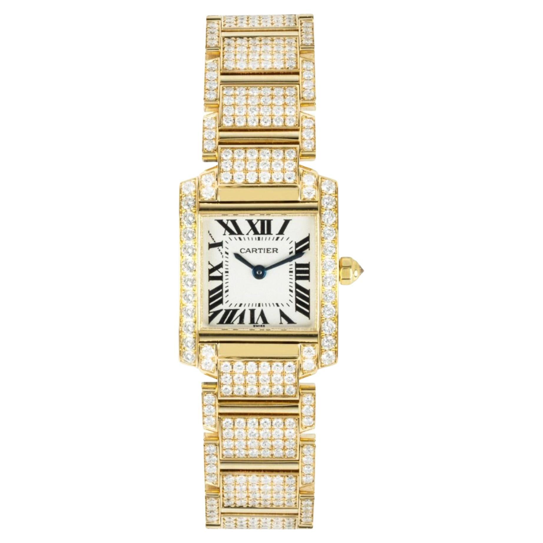 Cartier Tank Franchise Diamond Set 2364 Watch For Sale