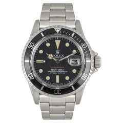 Rolex Rare Submariner Date Red Writing Vintage Stainless Steel Mark VI 1680