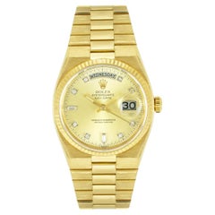 Rolex Oysterquartz Day-Date Yellow Gold Diamond Dial 19018