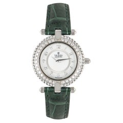 The Royal Diamond White Gold White Mother of Pearl Dial Diamond Bezel BA 112