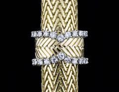 Cartier Ladies Gold Diamond Case manual wind Wristwatch