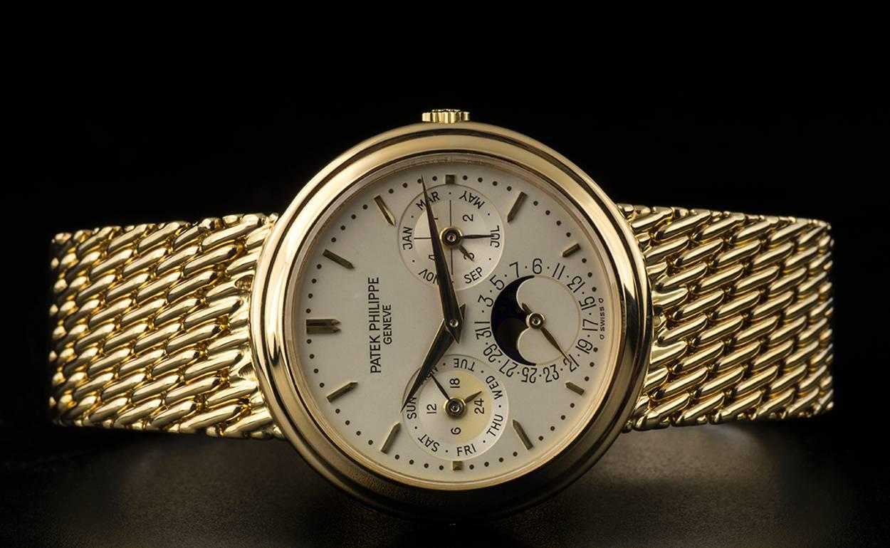 Patek Philippe Gold Perpetual Calendar Moonphase Automatic Wristwatch 1