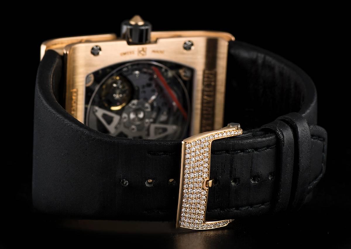 Richard Mille Gold Diamond Skeleton Dial Extra Flat Automatic Wristwatch 2