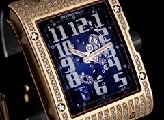 Richard Mille Gold Diamond Skeleton Dial Extra Flat Automatic Wristwatch