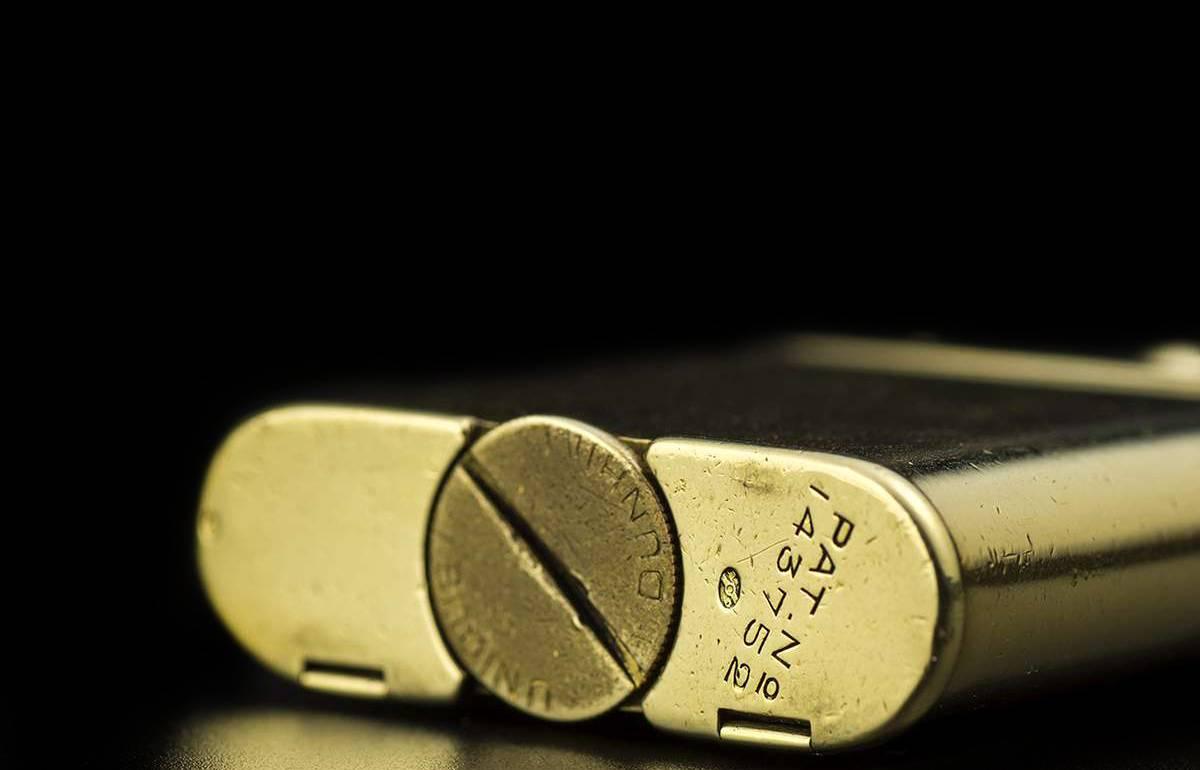 Dunhill Rare Gold Swing Arm Pocket Watch Lighter 1930s In Excellent Condition In London, GB