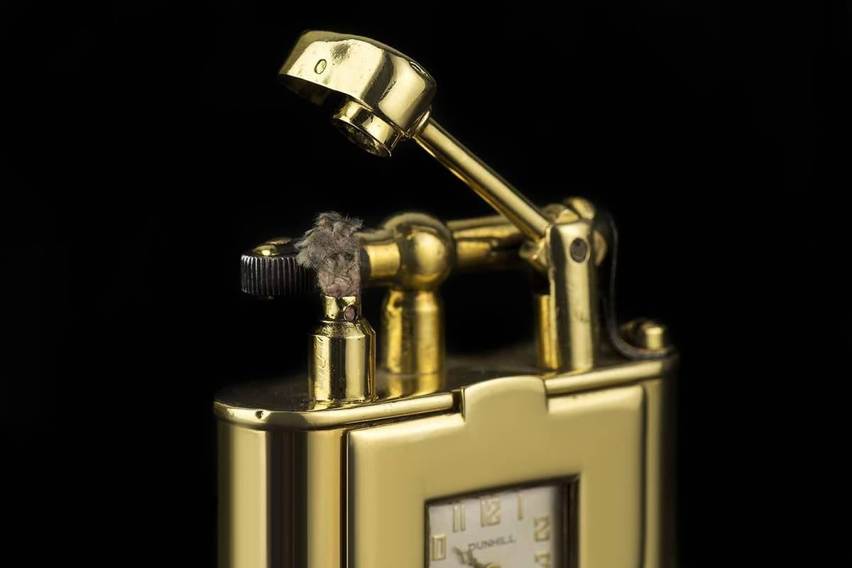 dunhill lighter with clock
