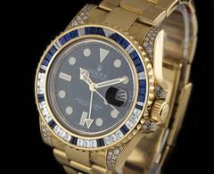 Rolex Oro Giallo Diamante Zaffiro GMT-Master II Orologio da polso automatico