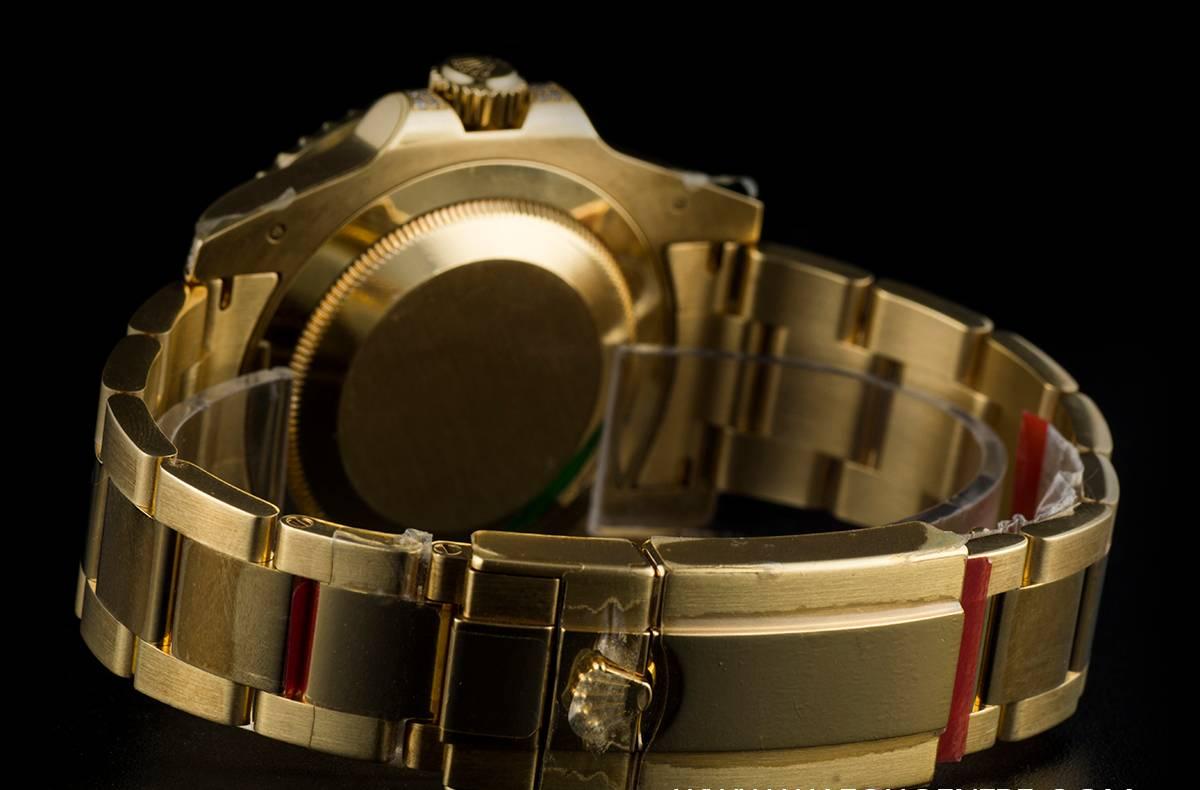 Rolex Yellow Gold Diamond Sapphire GMT-Master II Automatic Wristwatch 2