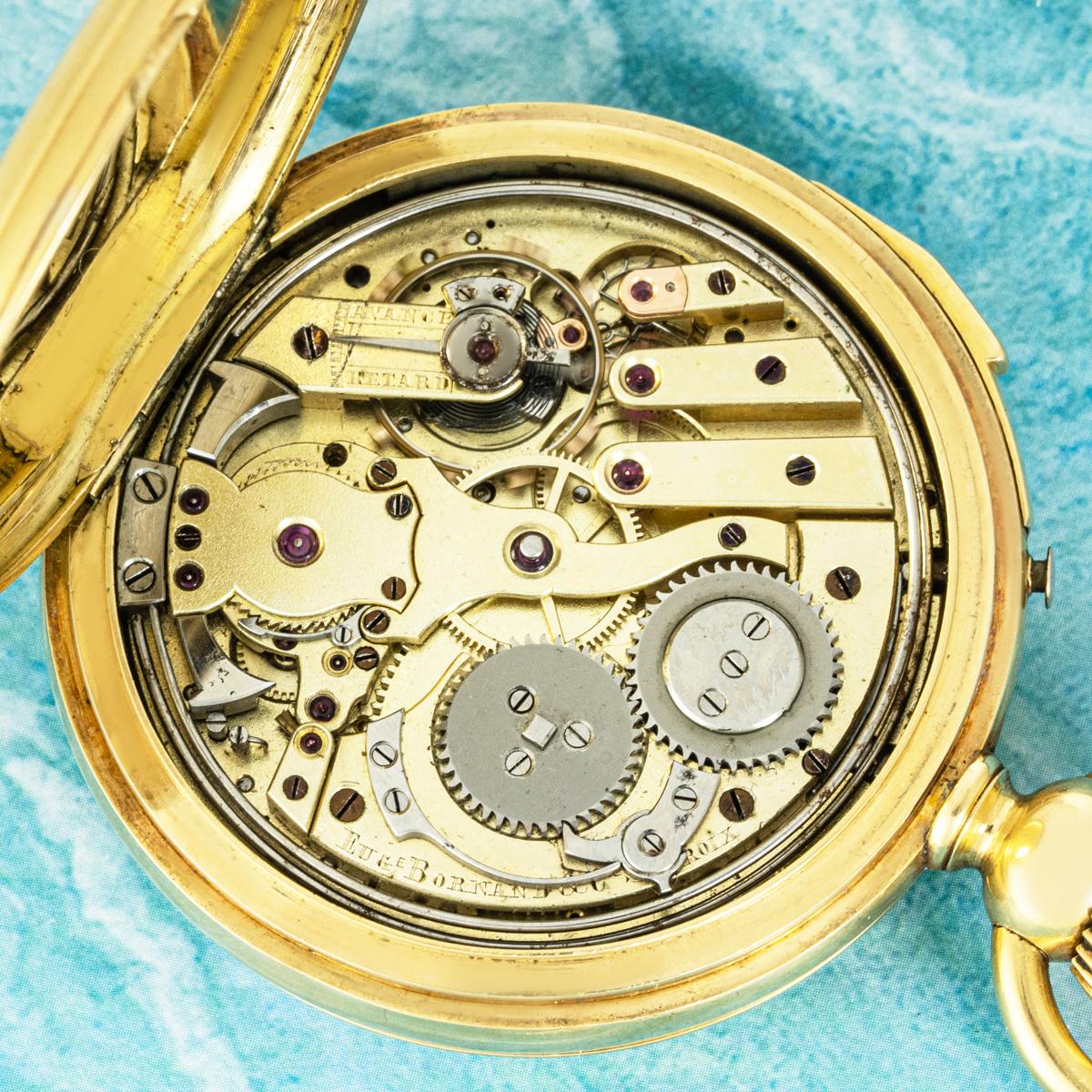 Eugene Bornand & Cie. Ein Gold Hunter Quartal Repeater C1880 im Angebot 3