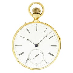 Le Roy & Fils. A Yellow Gold Keyless Lever Quarter Repeater C1880