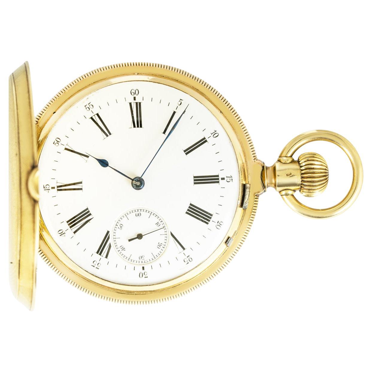 Un orologio da tasca svizzero in oro a carica completa Detente C1890
