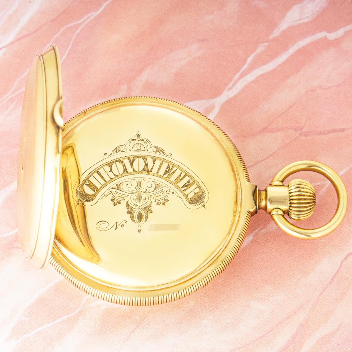 Eine Schweizer Gold Pivoted Detente Voll Hunter Taschenuhr C1890 im Angebot 1