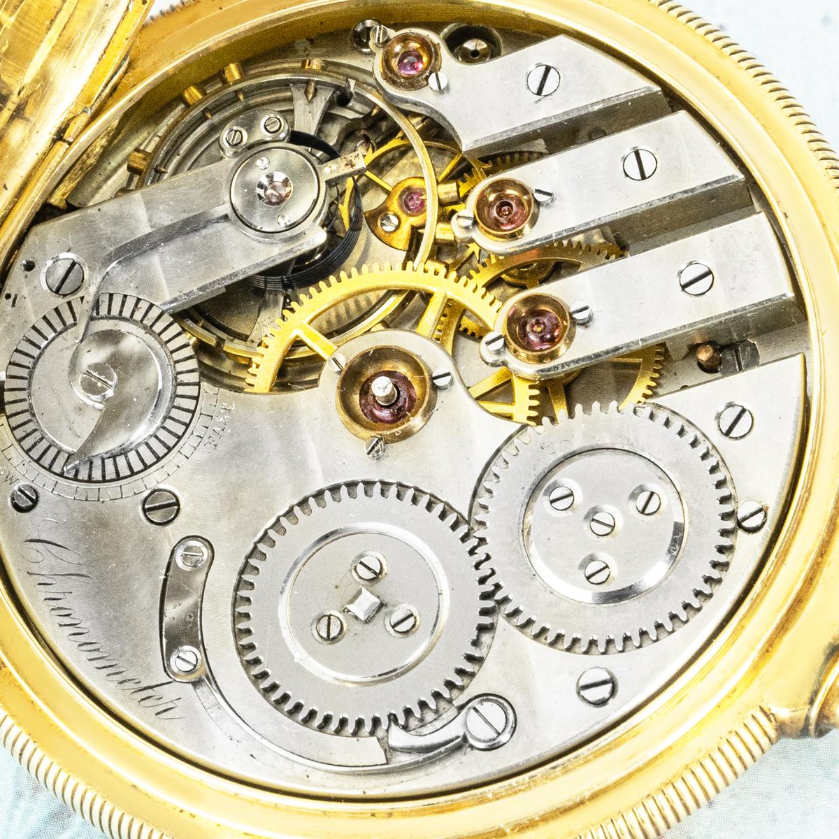 Eine Schweizer Gold Pivoted Detente Voll Hunter Taschenuhr C1890 im Angebot 2