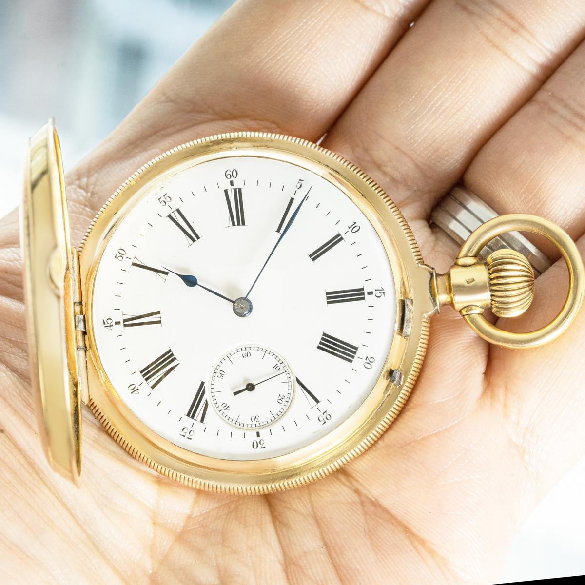 Eine Schweizer Gold Pivoted Detente Voll Hunter Taschenuhr C1890 im Angebot 5