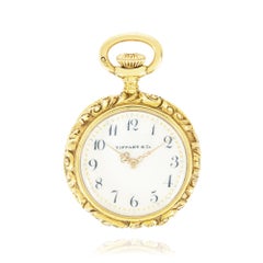 Tiffany & Co. A Rare Gold Diamond & Enamel Fob Watch C1910