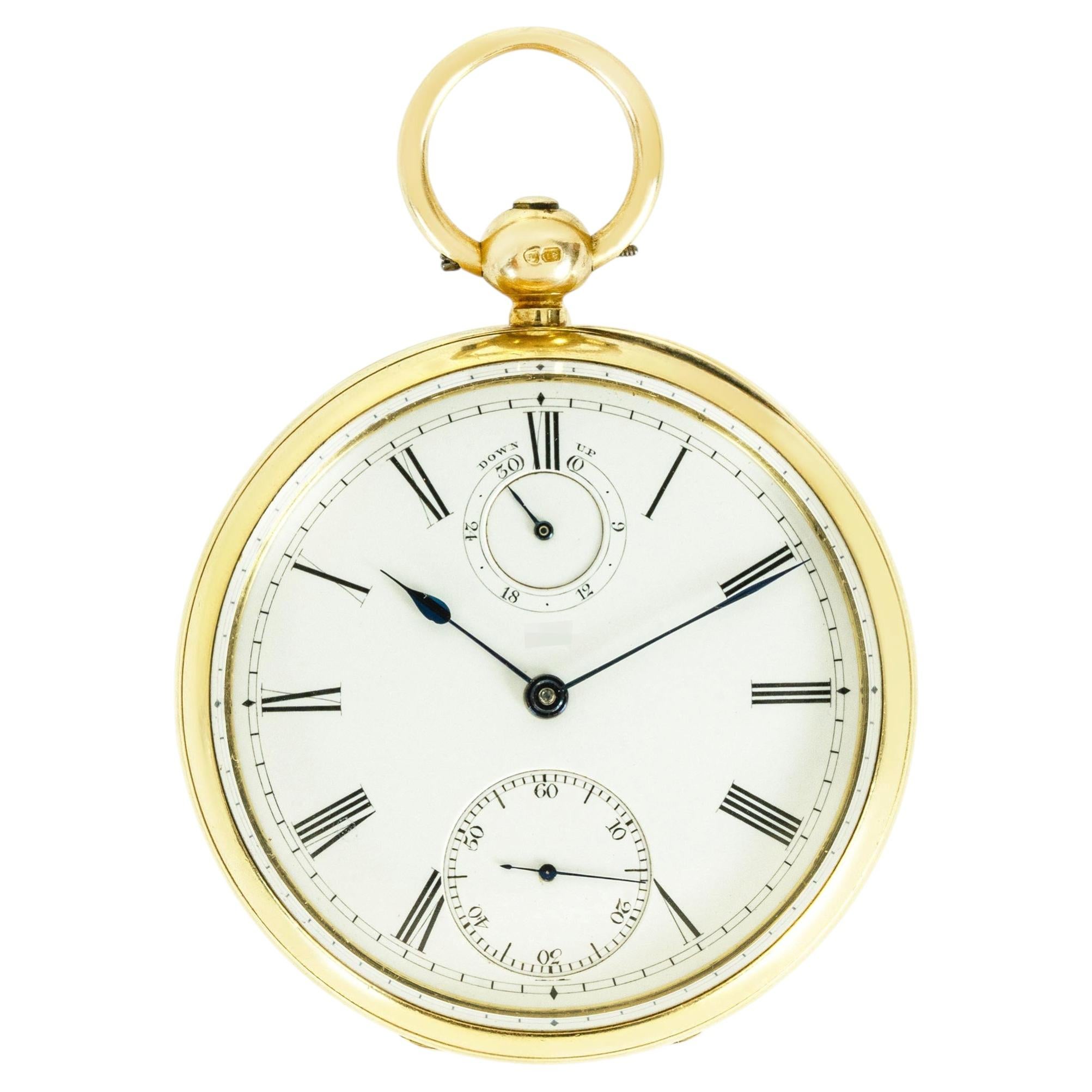 Esercito e Marina. Un orologio da tasca in oro massiccio, raro, con quadrante a saliscendi, 1874 circa in vendita