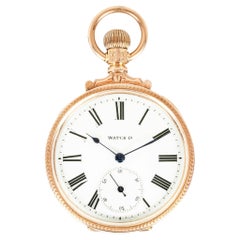 American Watch Co. A Rare Gold Railroad Pocket Watch C1880