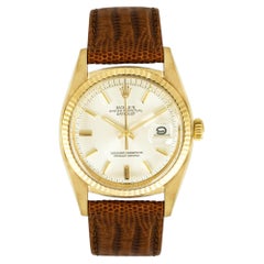 Rolex Vintage Datejust 36mm Silver Dial Yellow Gold Circa 1975 Reference 1601