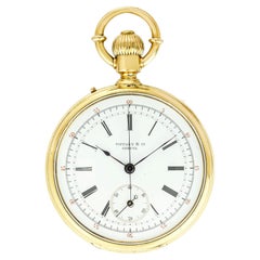 Tiffany & Co. A Rare Gold Chronograph Pocket Watch C1920