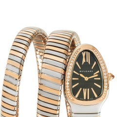 Bvlgari Serpenti Tubogas Steel & Rose Gold Diamond Set Bezel 102099 SP35SPG