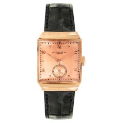 Patek Philippe Rare Hooded Lugs Reference 1410 1939 Square Rose Gold 25mm