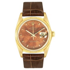 Seltene Rolex Datejust 36 mit Holzzifferblatt aus Gelbgold, 16018