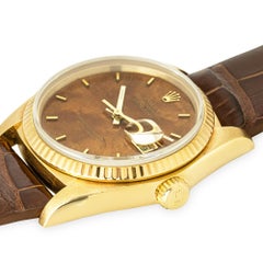 Seltene Rolex Datejust 36 mit Holzzifferblatt aus Gelbgold, 16018