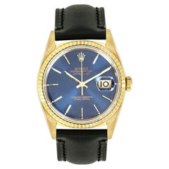 Rolex Datejust 36 mm in oro giallo con quadrante blu 16238
