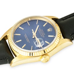 Rolex Datejust 36 mm in oro giallo con quadrante blu 16238
