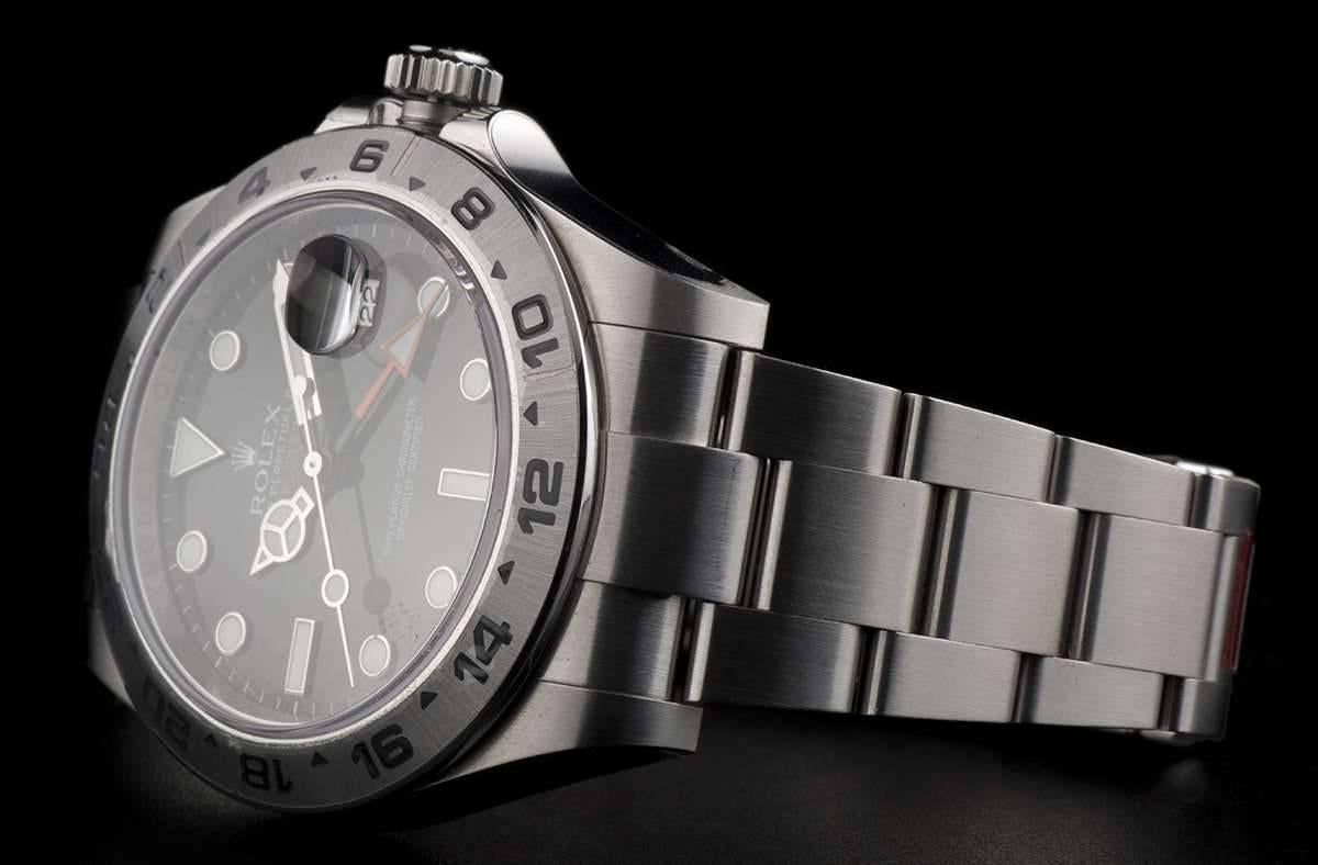 Rolex Stainless Steel Explorer II Black Dial Automatic Wristwatch Ref 216570 1