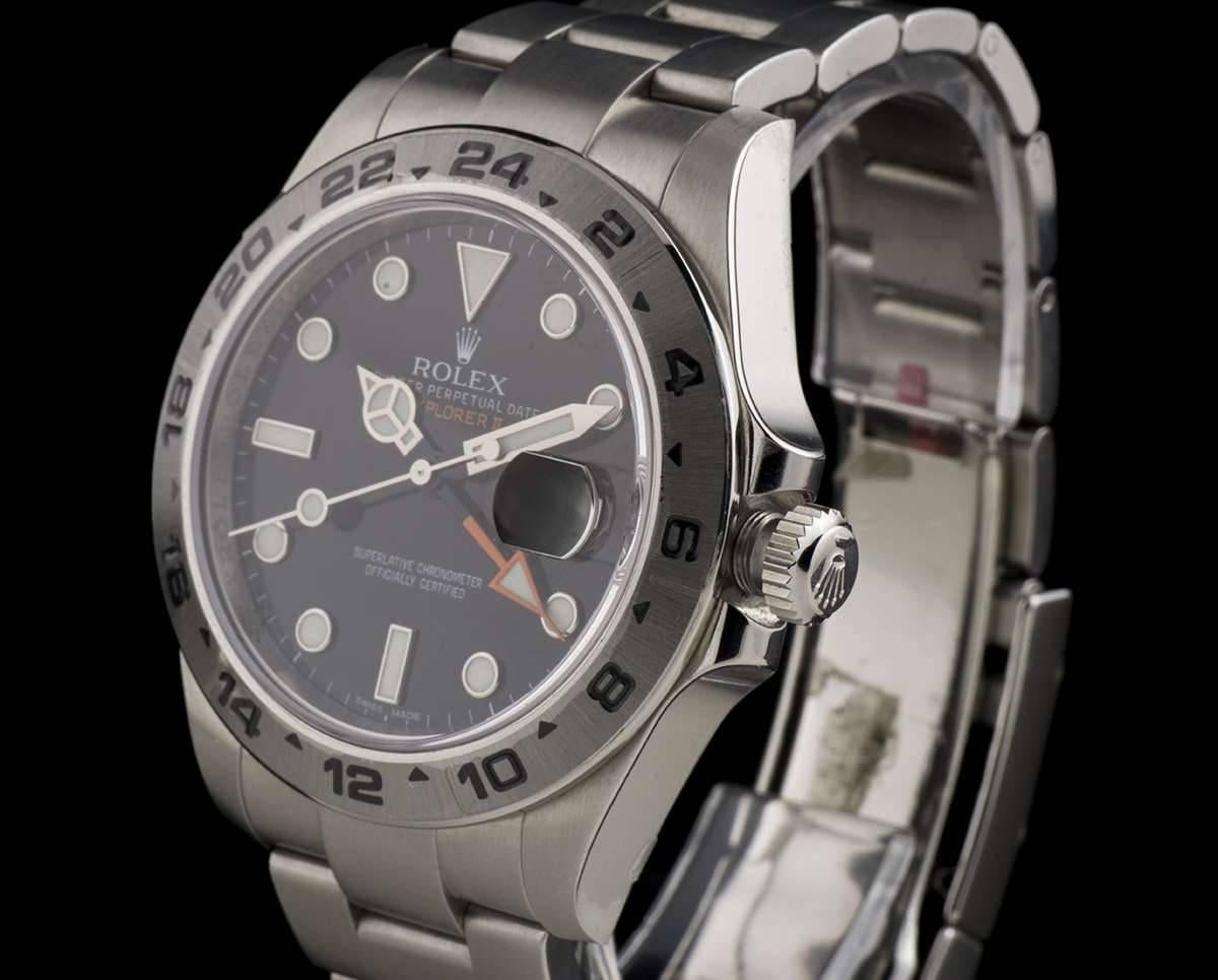 Rolex Stainless Steel Explorer II Black Dial Automatic Wristwatch Ref 216570 In New Condition In London, GB