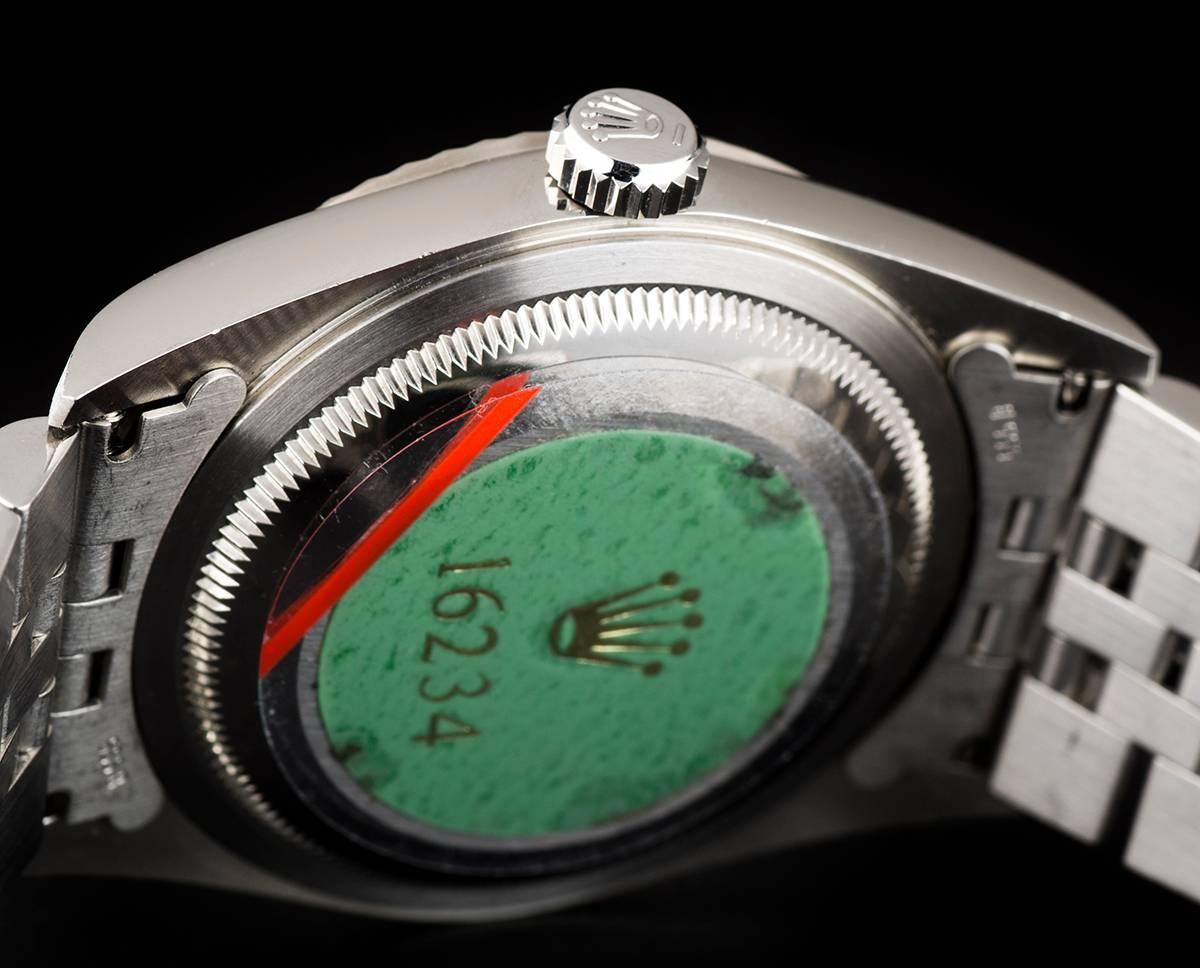 Unworn Rolex Stainless Steel Datejust Sodalite Diamond Dial Watch  1