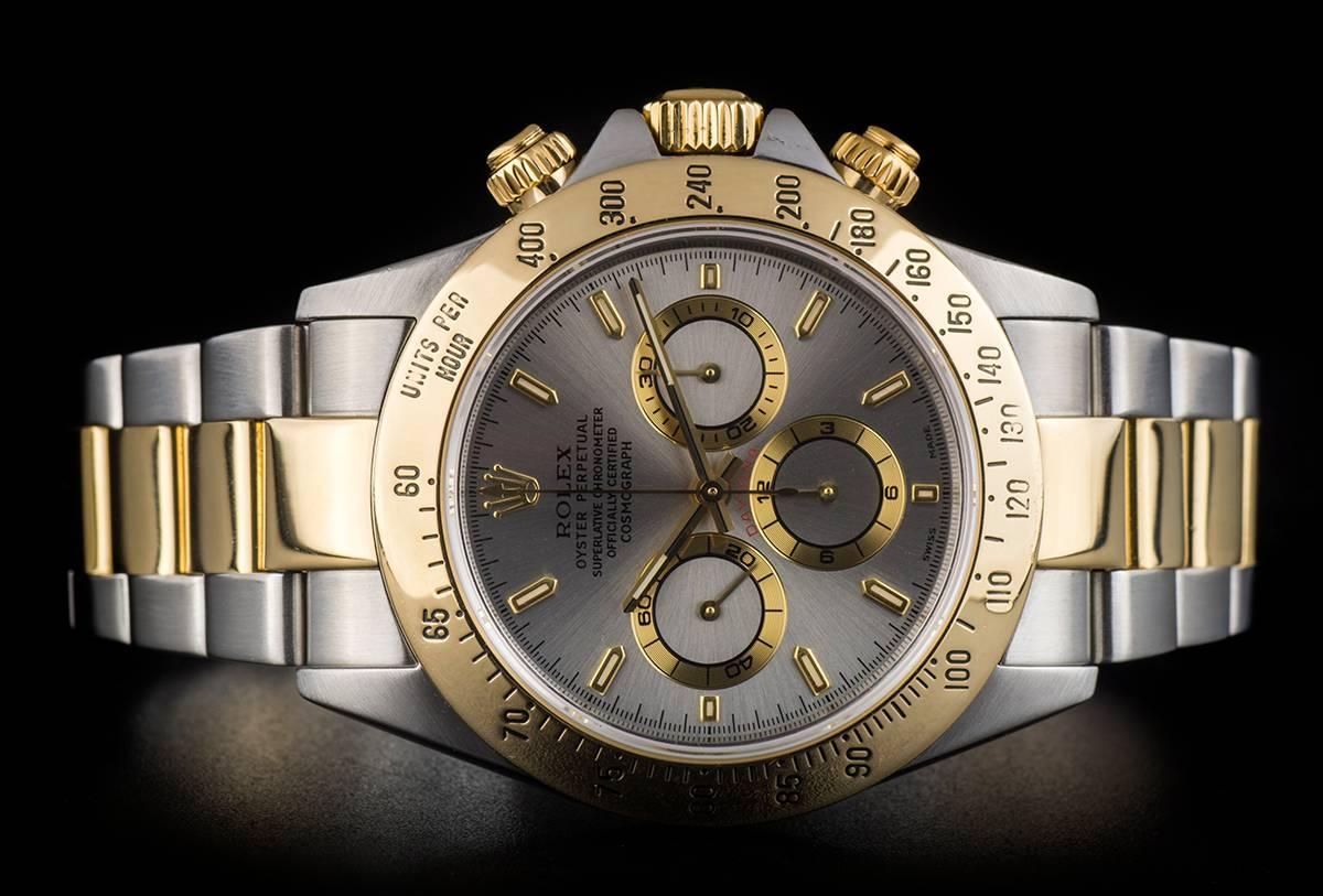 Men's Rolex Yellow Gold Stainless Steel Zenith Movement Cosmograph Daytona Wristwatch 