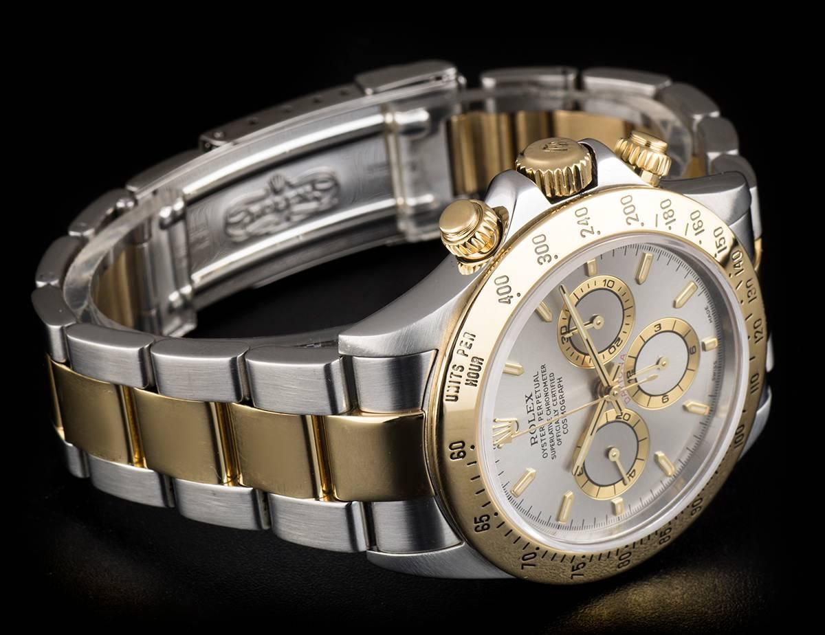 Rolex Yellow Gold Stainless Steel Zenith Movement Cosmograph Daytona Wristwatch  1
