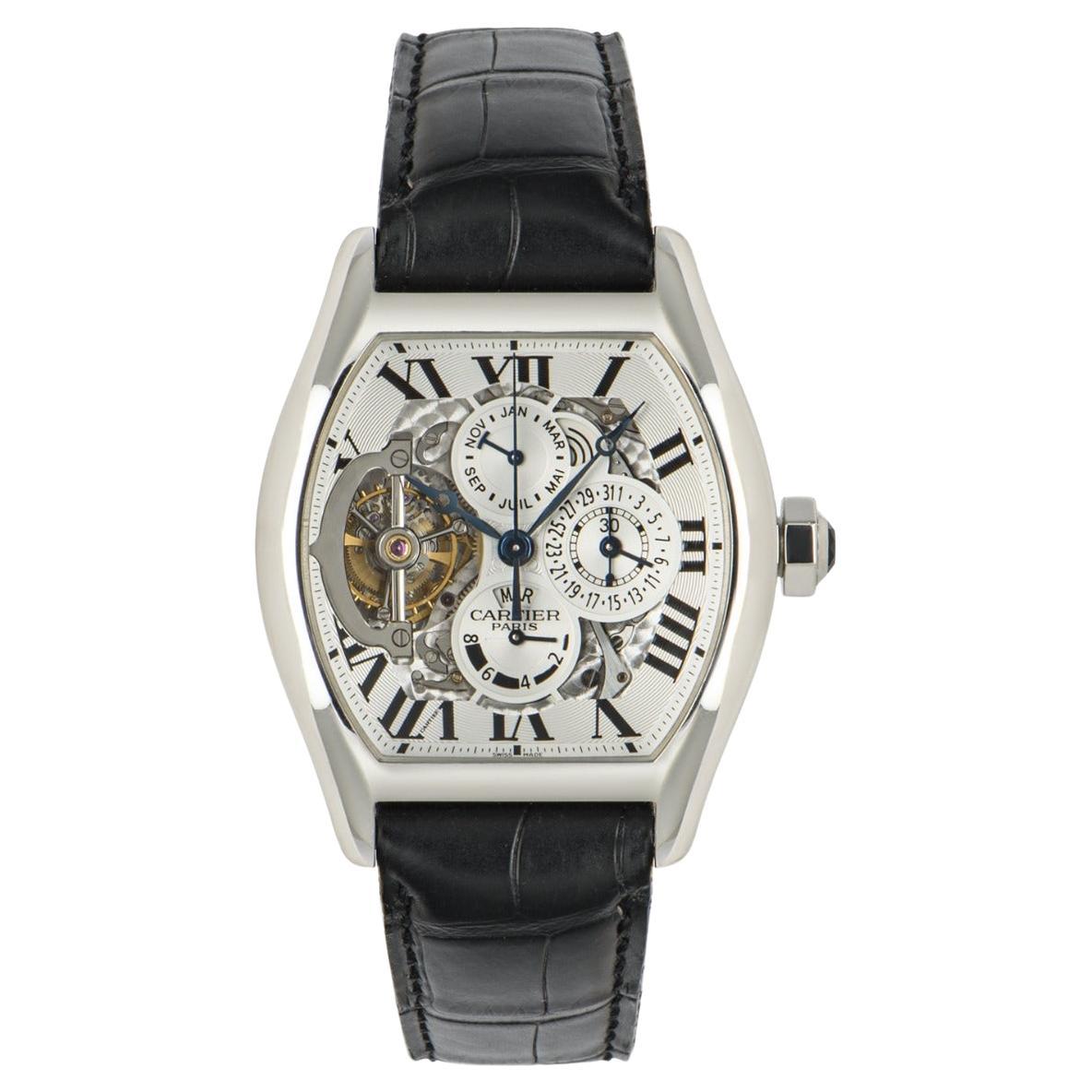 Cartier Platinum Privee Tourbillon Perpetual Calendar Manual Wind Wristwatch