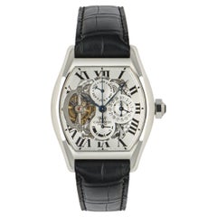 Cartier Platin Privee Tourbillon Ewiger Kalender Armbanduhr mit Handaufzug